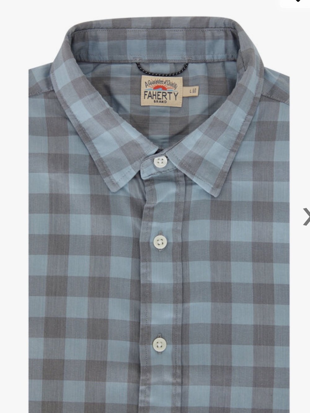 Faherty Light Gray and Blue Plaid Button-Down Shirt, size XXL